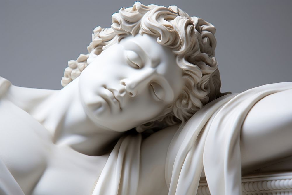 Greek sculpture david sleeping person statue human.