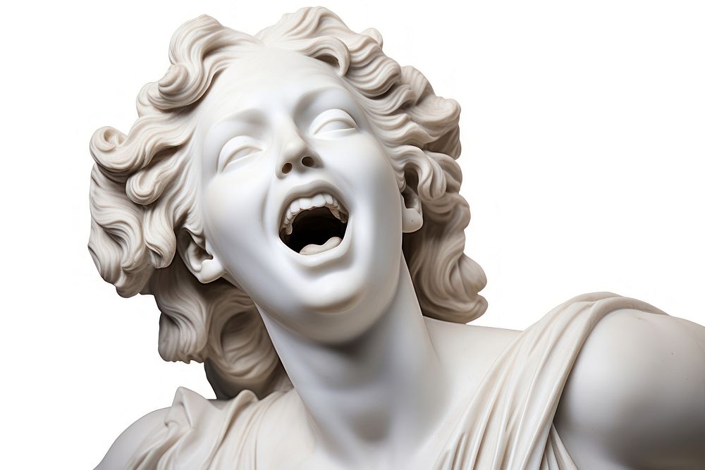 Greek sculpture female laugh person statue human.
