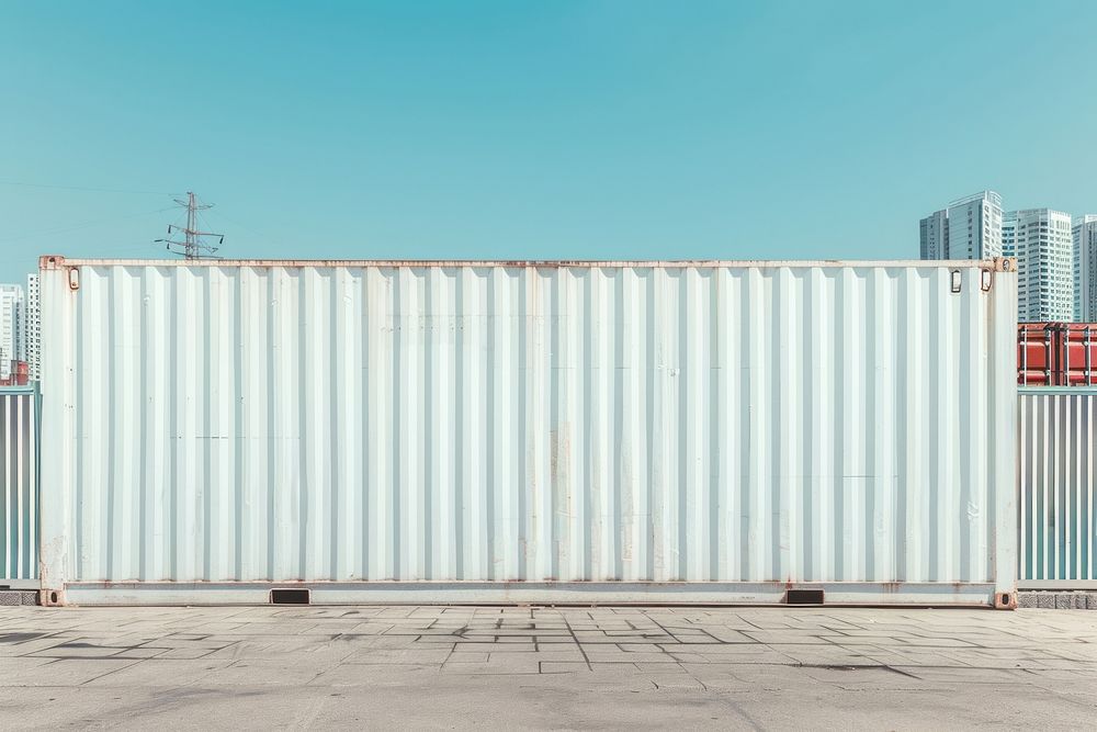 Container wall mockup gate shipping container cargo container.