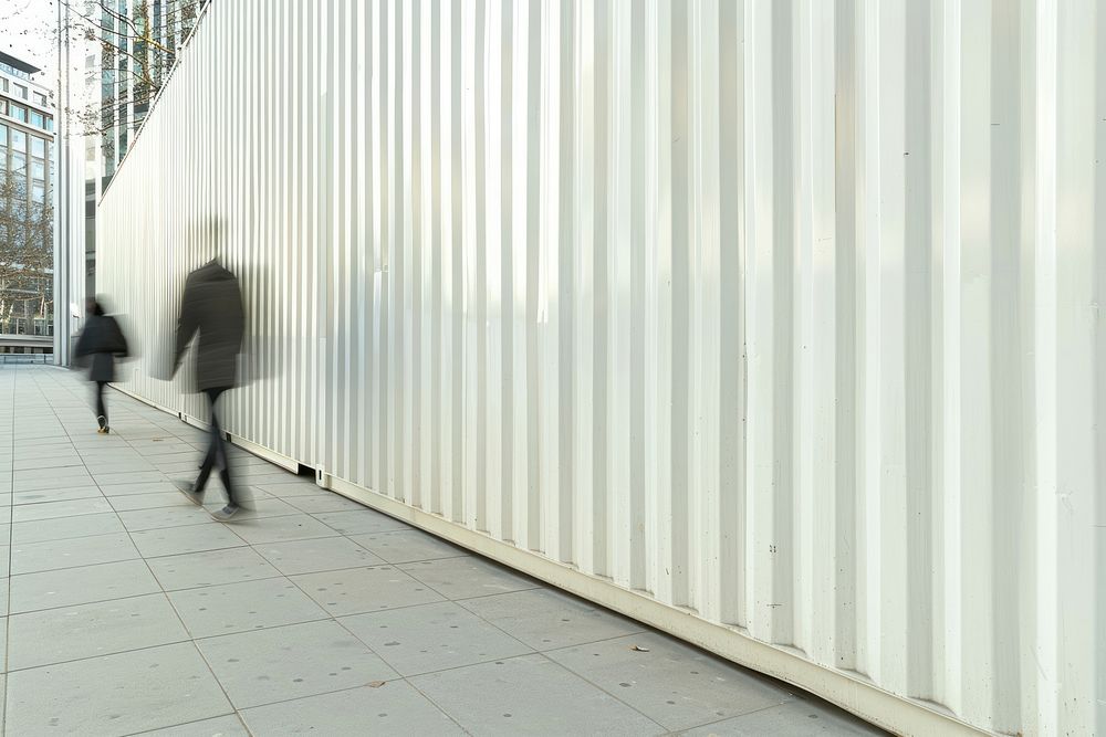 Container wall mockup person outdoors clothing.