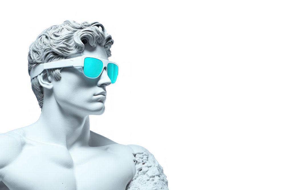 Greek sculpture Wear futuristic glasses portrait accessories photography.