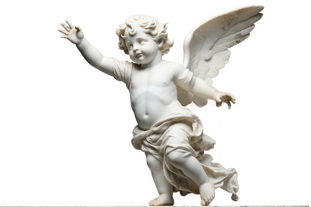 Greek sculpture cherub hand waving archangel person human.