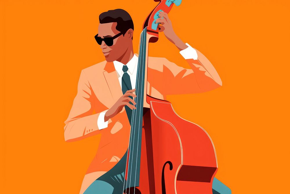 Jazz Music eclectic risograph person cello adult.