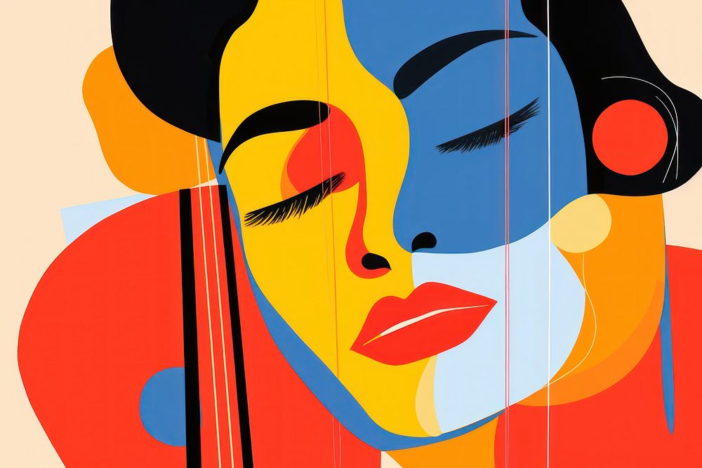 Jazz Music eclectic risograph painting graphics art.