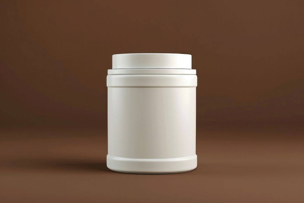 Protein jar mockup porcelain cylinder pottery.