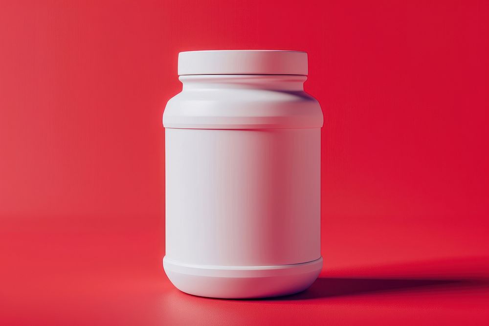 Protein jar mockup medication bottle shaker.