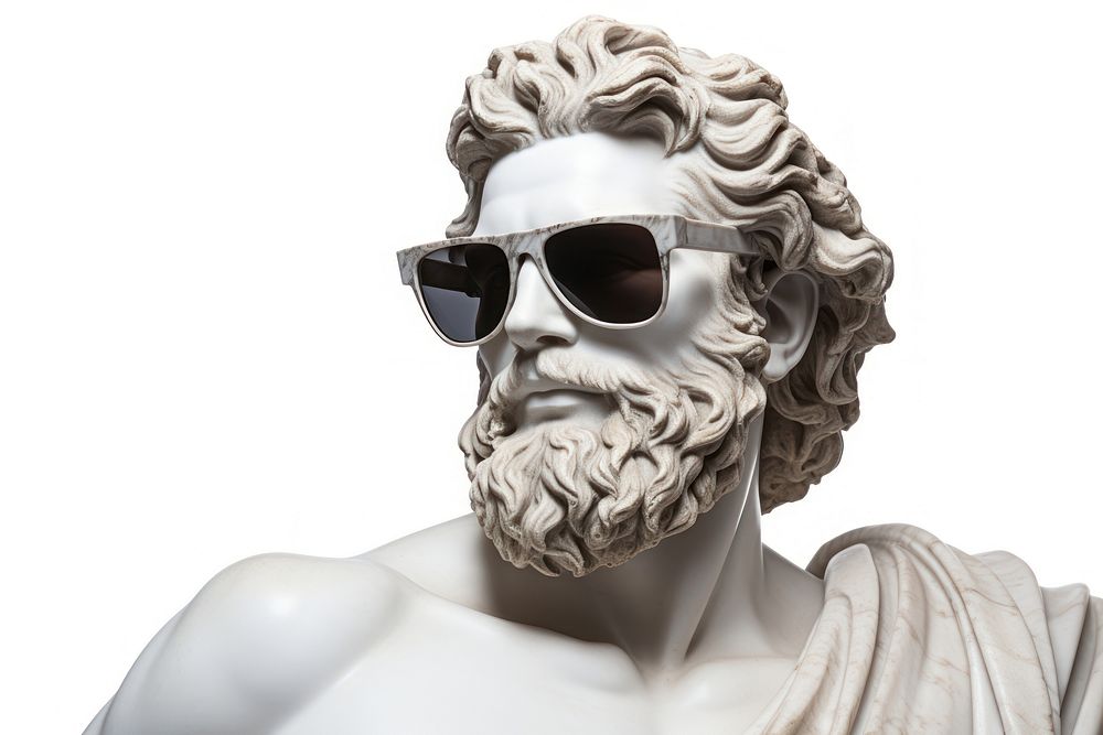 Greek sculpture angle wearing sunglasses accessories accessory person.