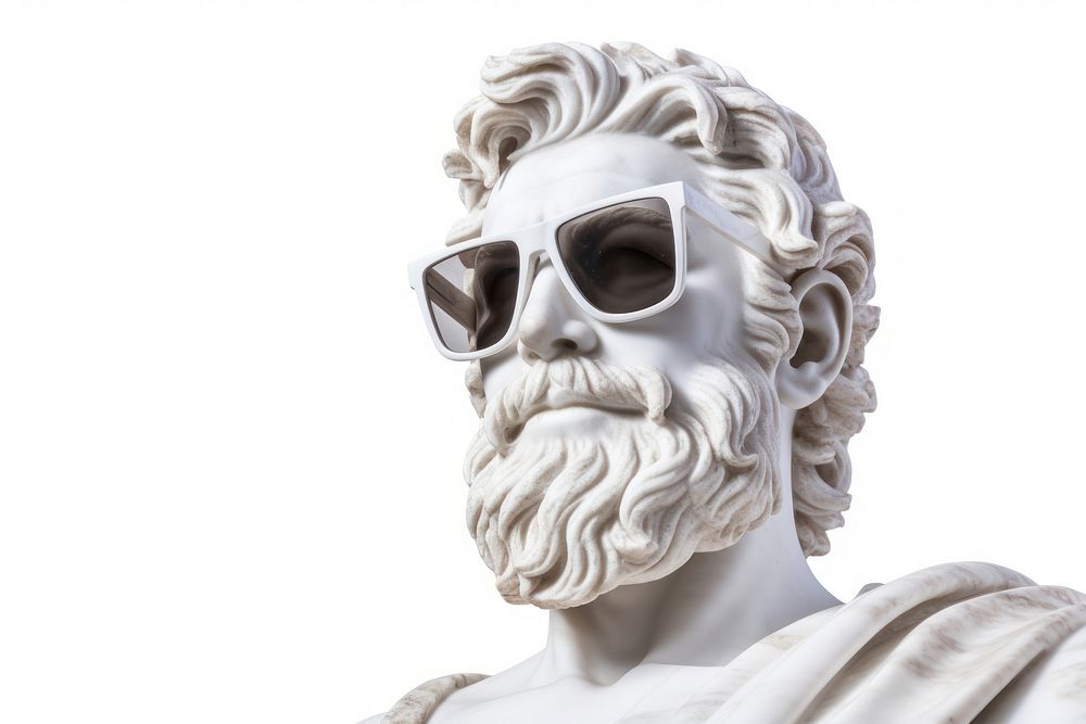 Greek sculpture angle wearing sunglasses accessories accessory person.