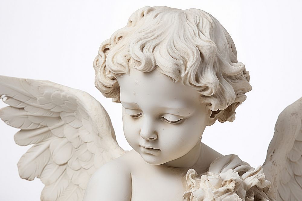 Greek sculpture cherub archangel wedding person.
