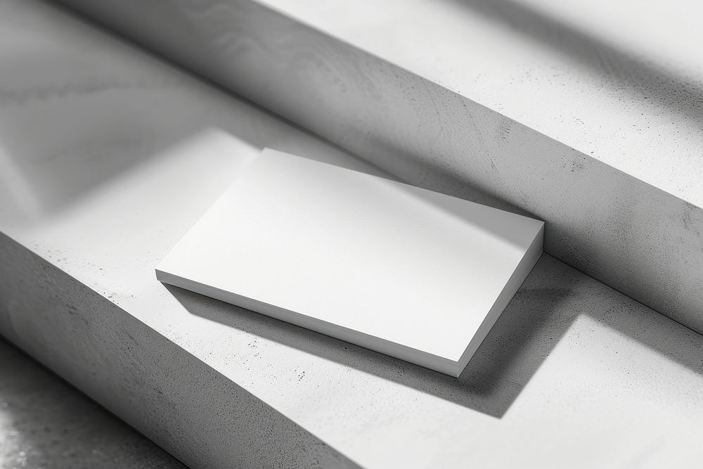 Business card mockup paper windowsill aluminium.