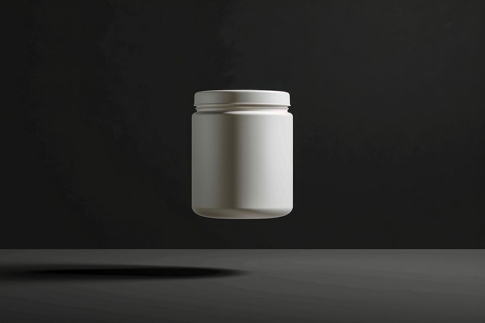 Protein jar mockup cylinder pottery glass.