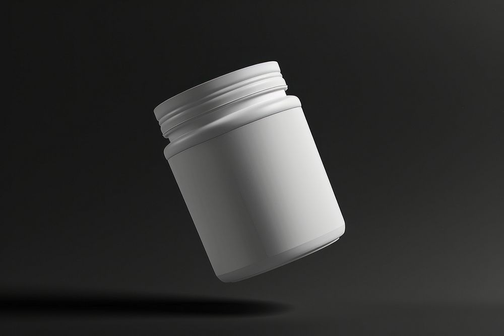 Protein jar mockup cylinder bottle shaker.