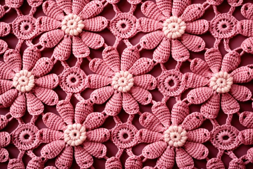 Flower knit embroidery pattern plant.