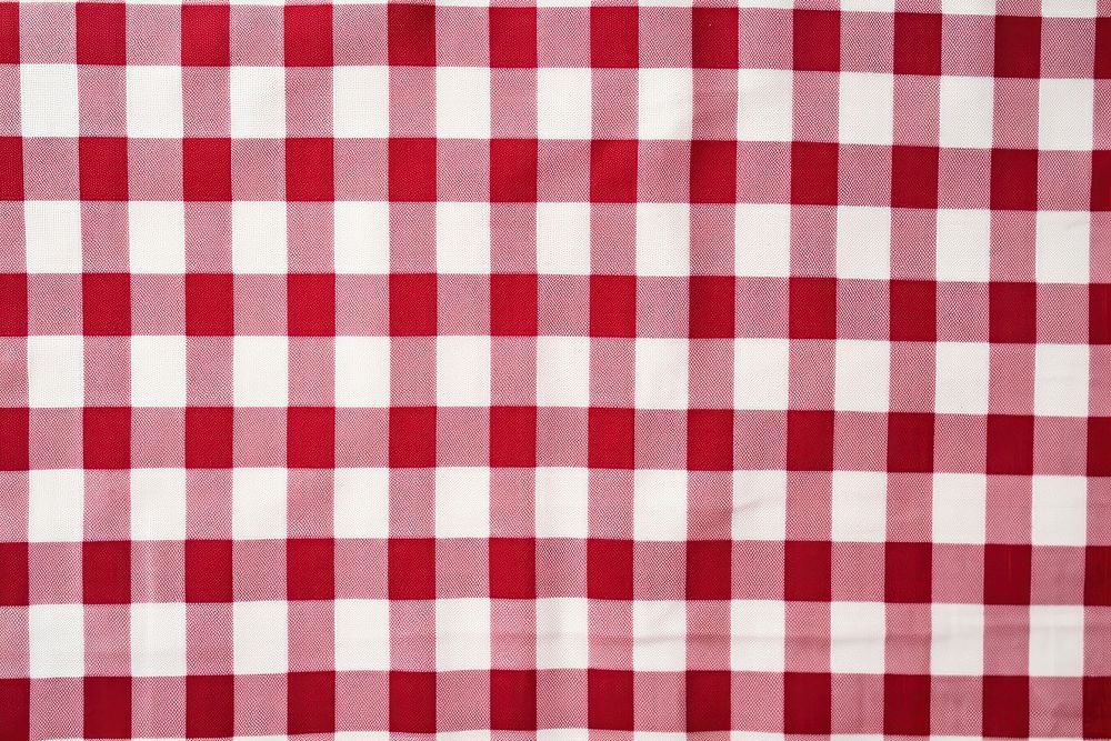 Red and white plaid pattern tablecloth linen home decor.
