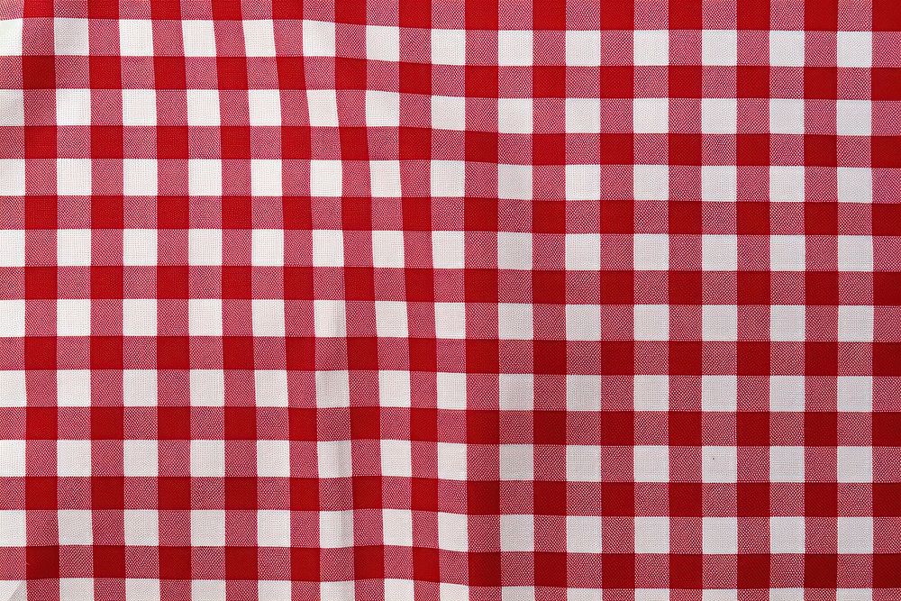 Red and white plaid pattern tablecloth linen home decor.