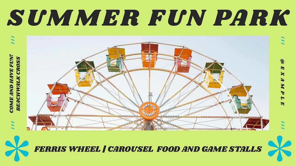Summer fun park blog banner template ad