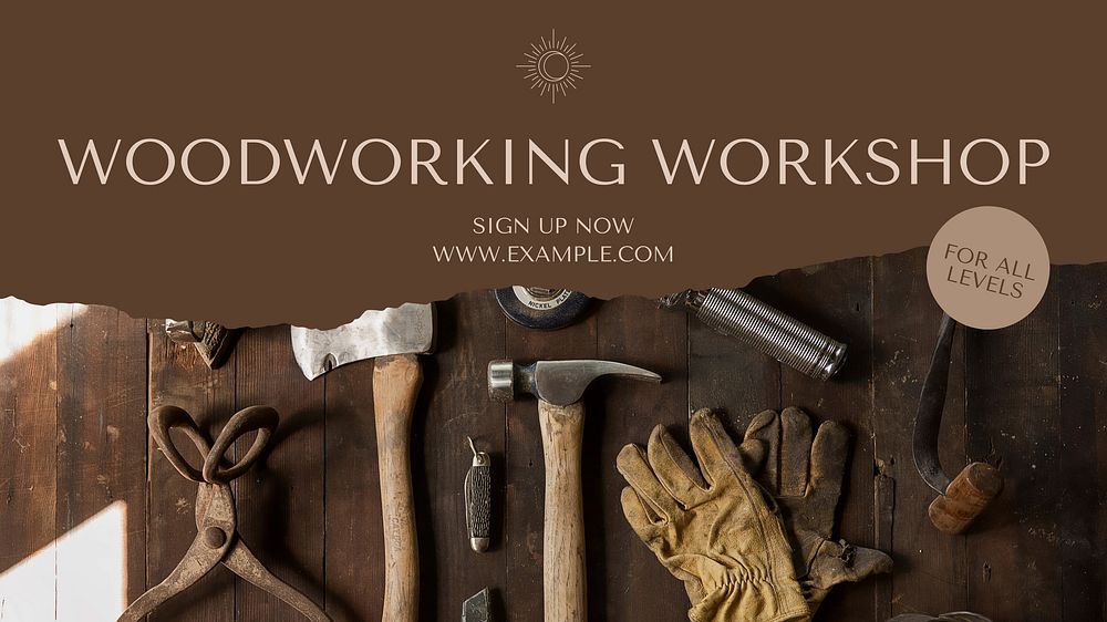 Woodworking workshop blog banner template