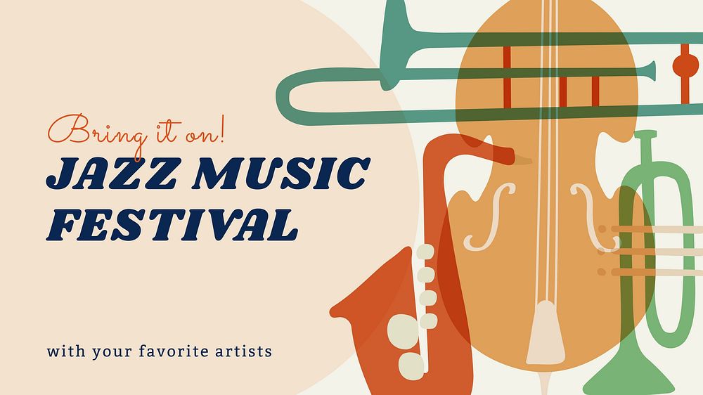 Jazz festival Facebook cover template