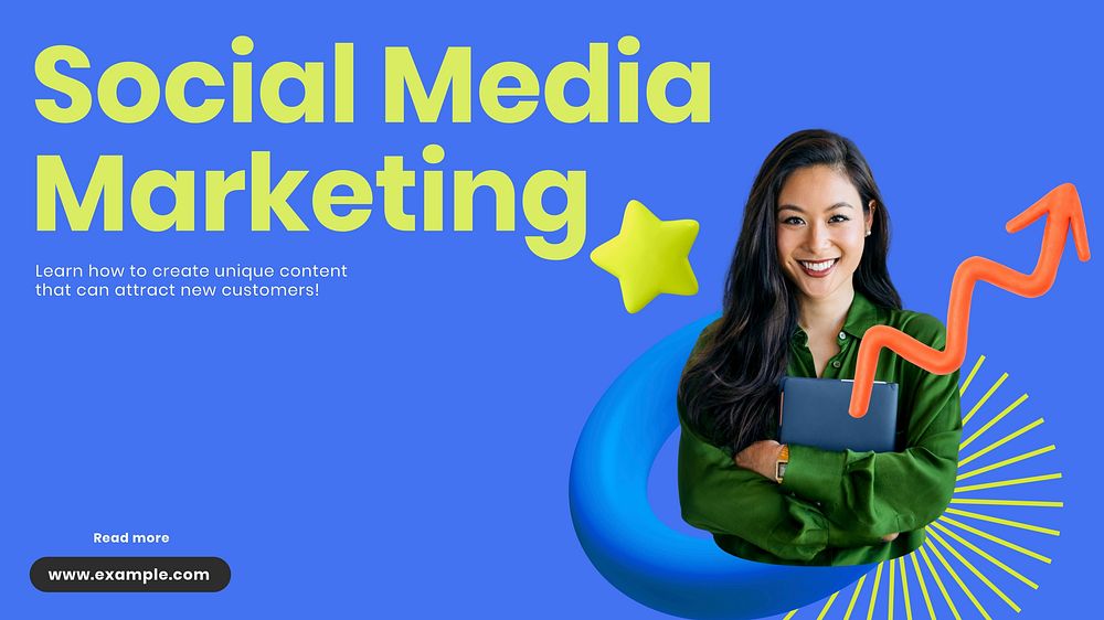 Social media marketing blog banner template
