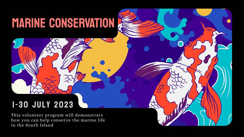 Marine conservation blog banner template & design