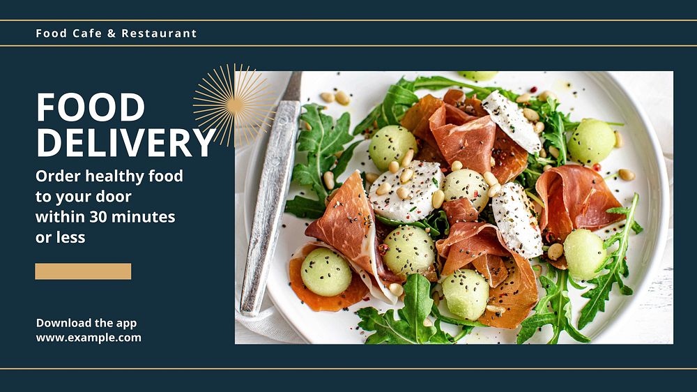 Food delivery Facebook cover template