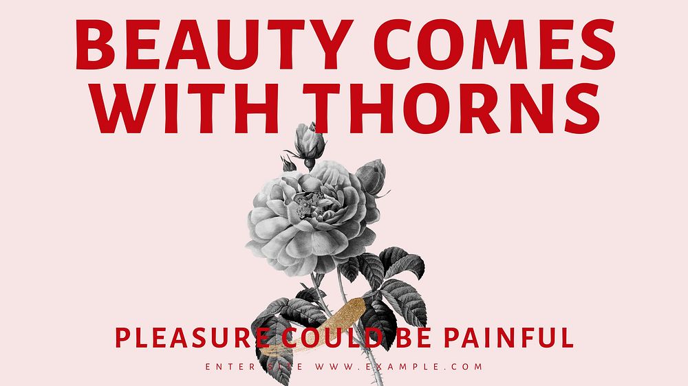 Beauty comes with thorns blog banner template & design