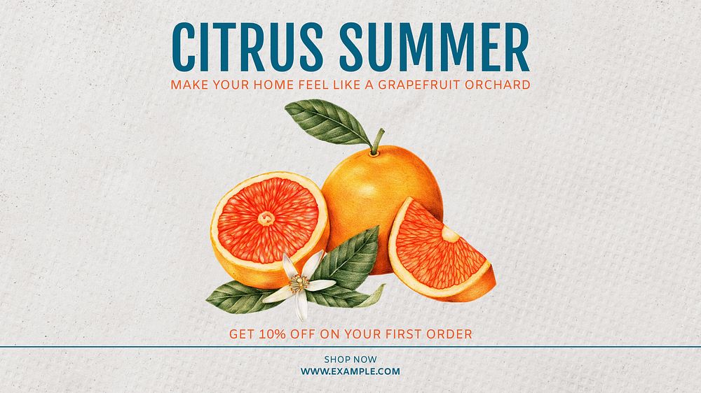 Citrus summer blog banner template & design