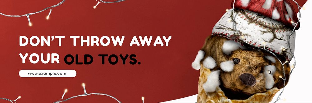 Recycle toys Twitter header template,  eco campaign