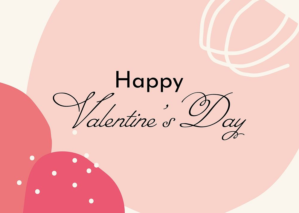 Happy Valentine's Day editable card template, pastel Memphis design