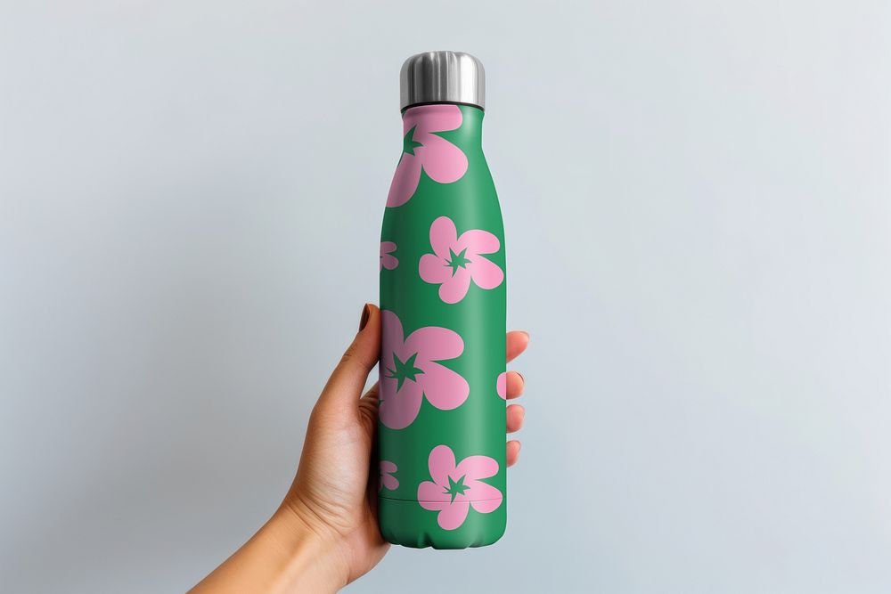 Floral insulated water bottle