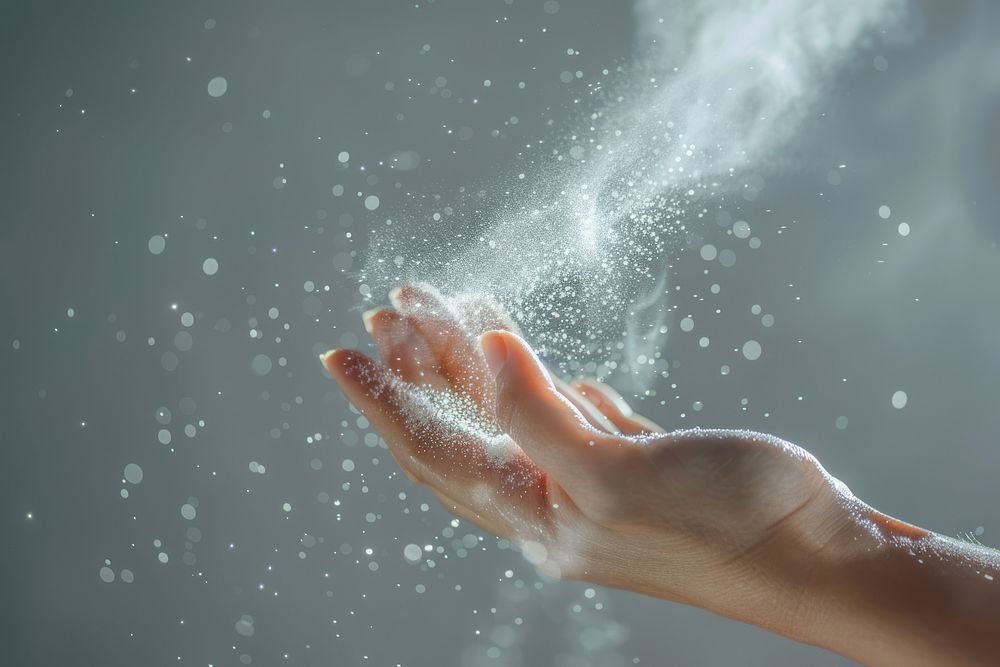 Woman hand spray perfume on her wrist person human sink.