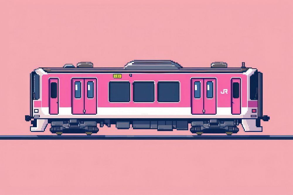 Tokyo train pixel transportation railway vehicle.