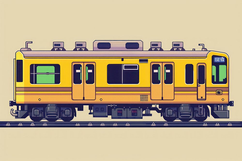 Tokyo train pixel transportation locomotive railway.