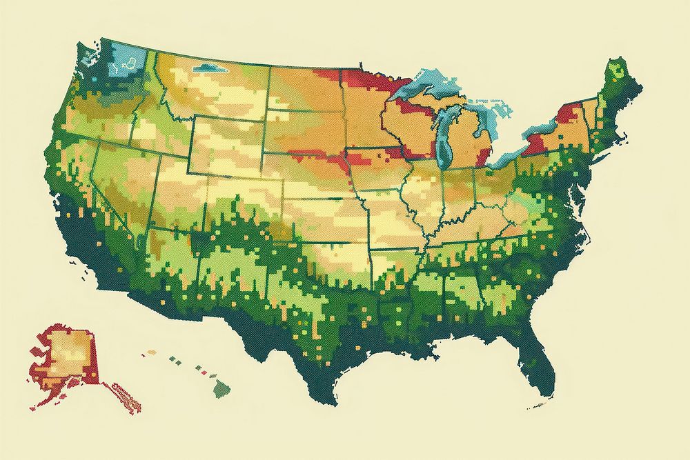 America state map pixel vegetation outdoors diagram.