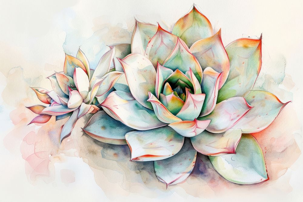 Succulant painting illustrated graphics.