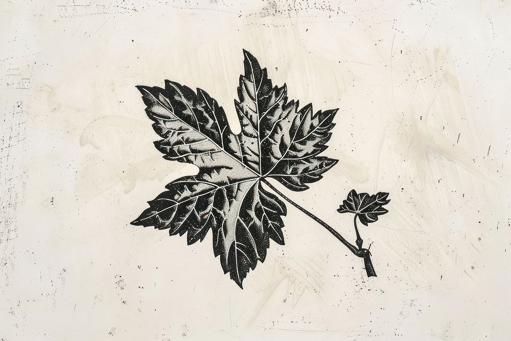 Vine leaf illustrated drawing sketch.