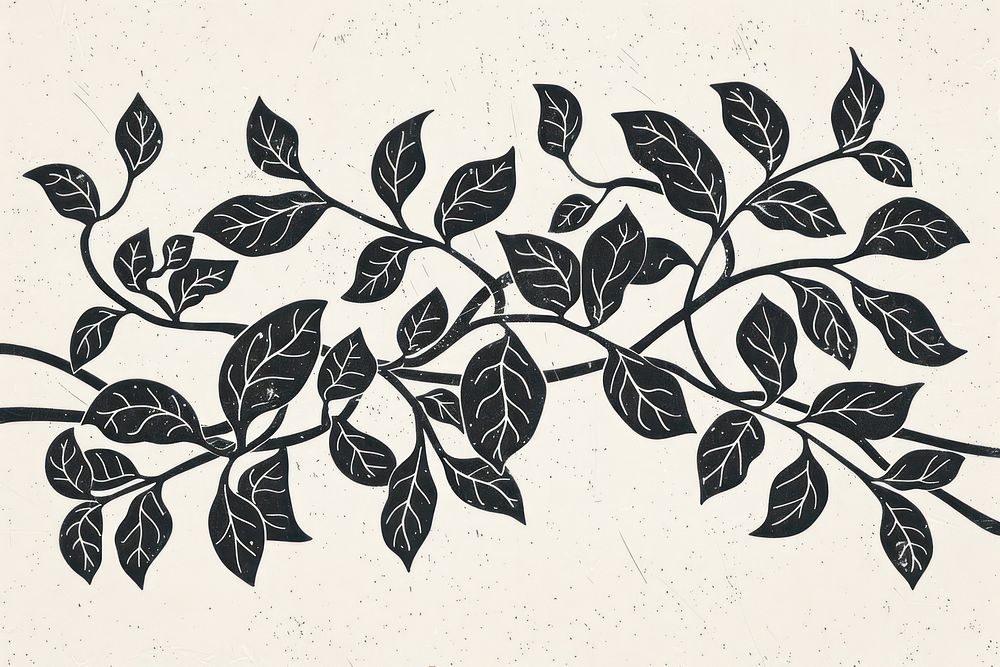 Vine plant illustrated graphics pattern.