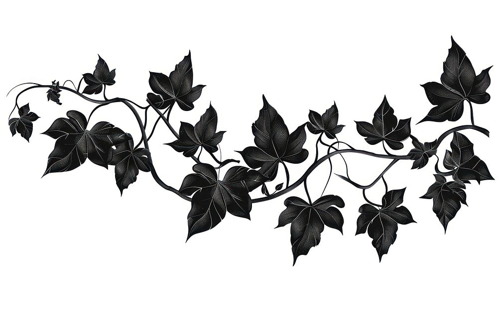 Ivy vine graphics silhouette pattern.