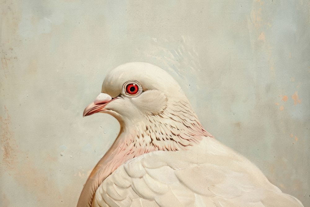 Close up on pale dove animal pigeon bird.