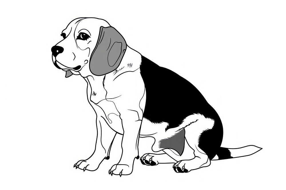 Beagle dog drawing illustrated kangaroo.