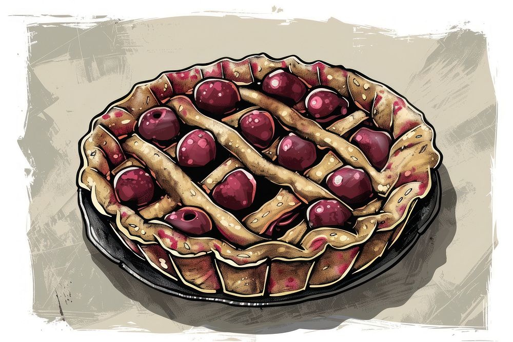 Berry pie dessert produce pastry.