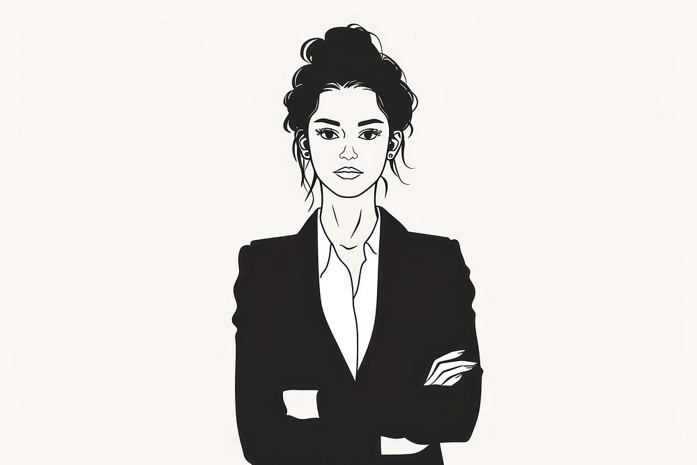 Business woman drawing face illustrated.