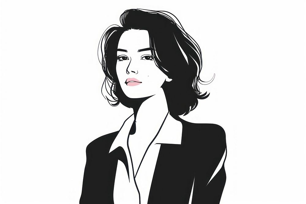 Business woman drawing face illustrated.