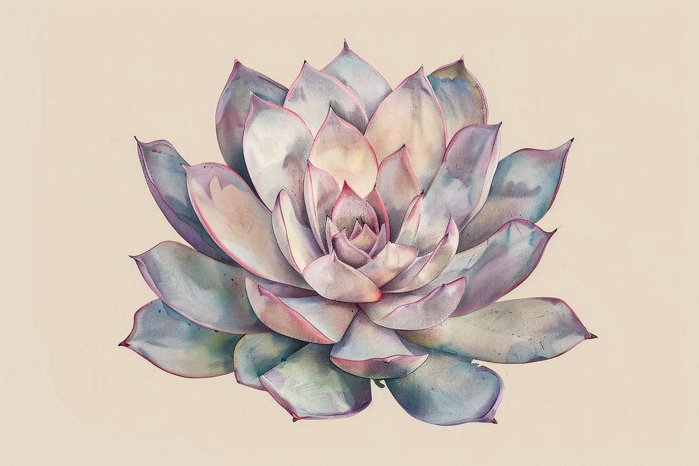 Succulant drawing illustrated blossom.