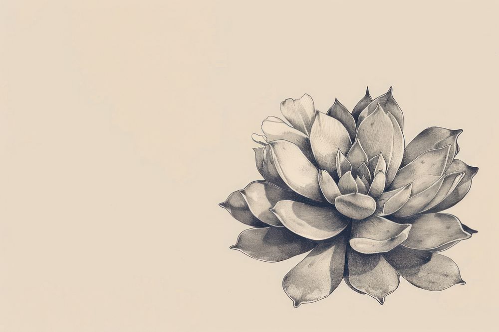 Succulant drawing illustrated blossom.