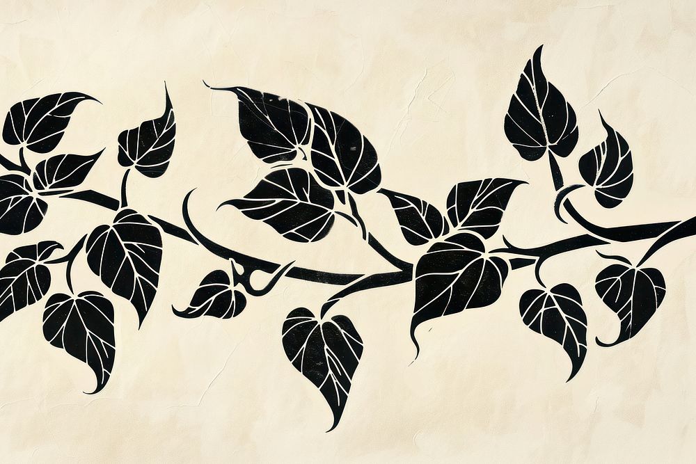 Ivy vine graphics stencil pattern.