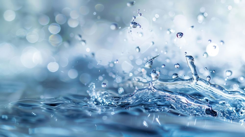 Macro photograph of water splash outdoors droplet jacuzzi.