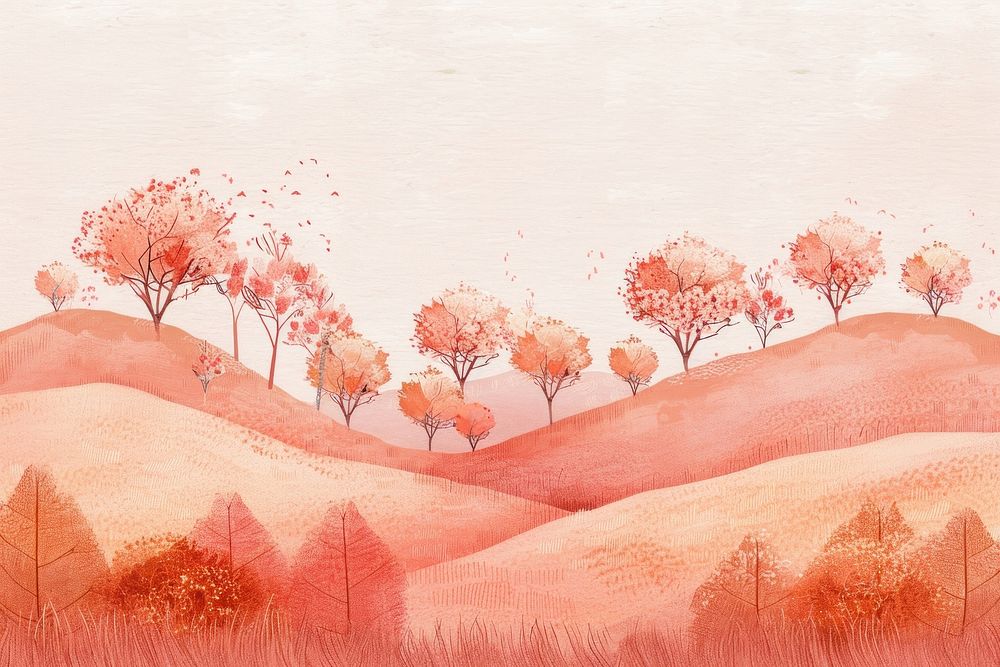 Autumn landscape grassland furniture painting.