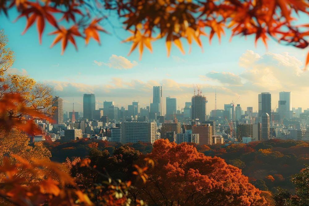 Tokyo in autumn architecture cityscape building.