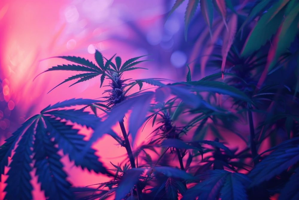 Photography of cannabis radiant silhouette plant weed.